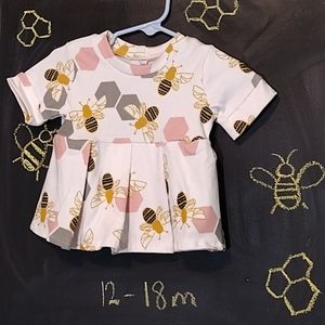 Handmade Honey Bee Fit and Flare Baby Shirt